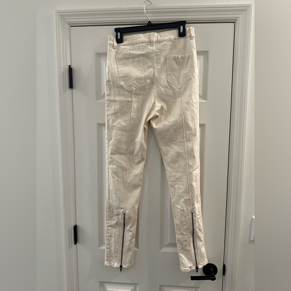 Nwt Emerson Fry Magic Zip Ivory High Waist Zip Skinny Jeans Size 10 — image 6 of 8